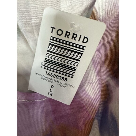 Torrid Ava Ikat Floral Sleeveless Stitchall Cami Tank Top Size Large (0) - Picture 2 of 8